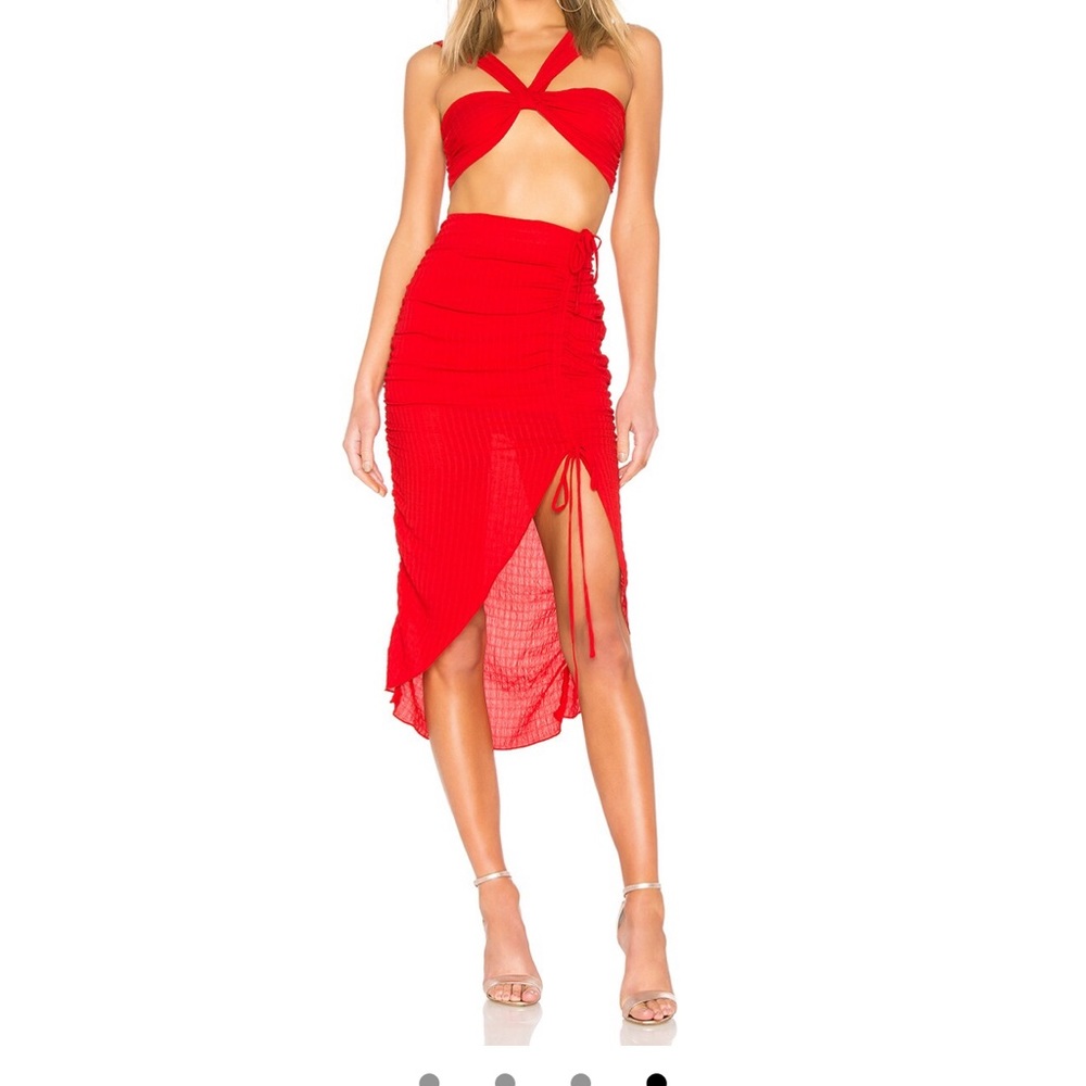 Lovers & Friends red midi skirt